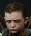 Boy from god of war looking angry